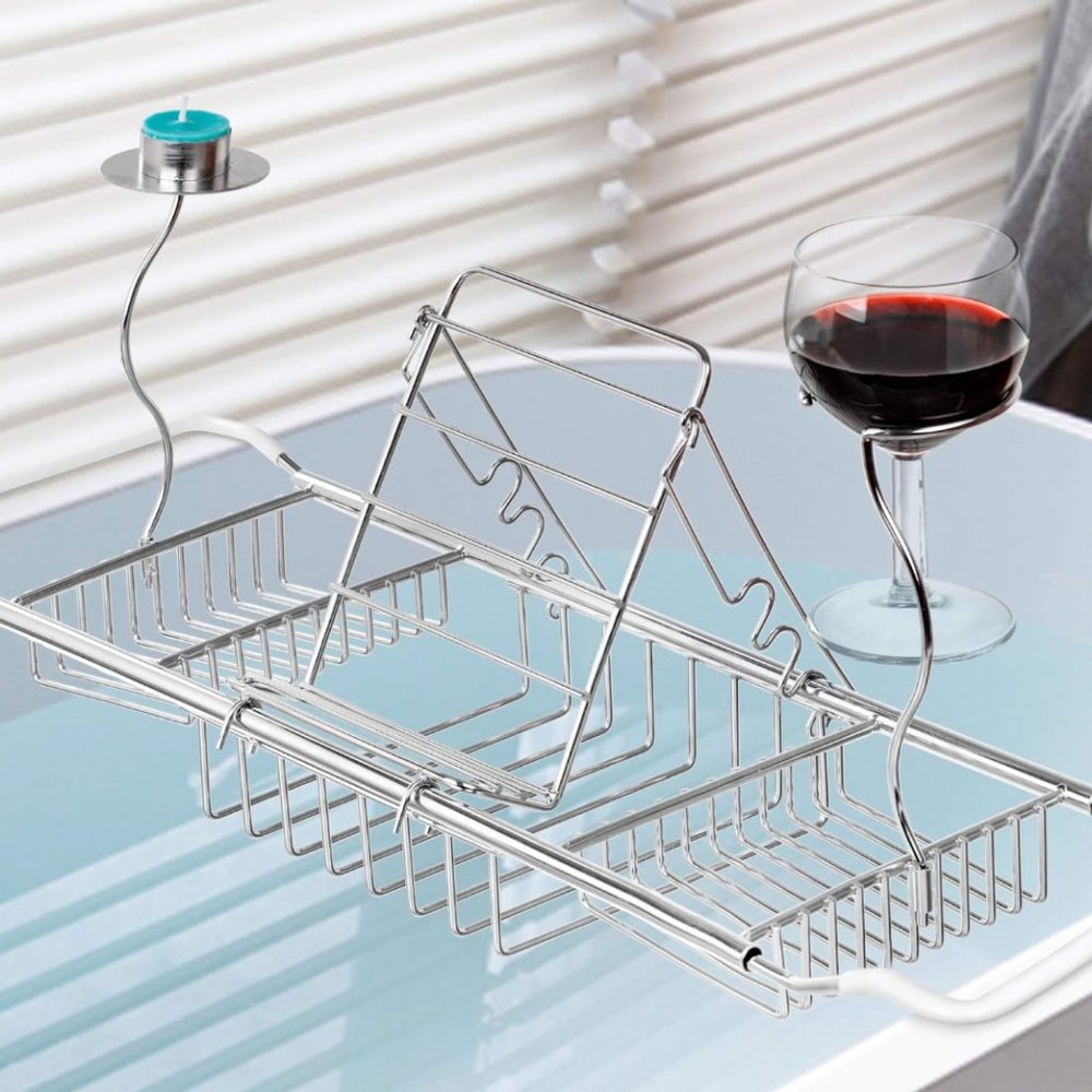 304 Stainless Steel Bathtub Caddy Tray Expandable Bath Organizer🤩🤩🤩🤩🤩